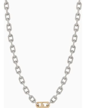 Emporio Armani Two-Tone Stainless Steel Chain Necklace - White