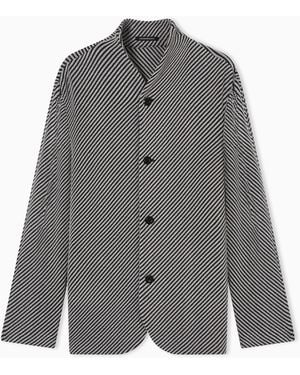 Emporio Armani Icon Guru-Collar Jacket - Grey