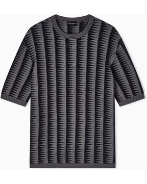 Emporio Armani Jumper With Two-Toned Jacquard Motif - Black