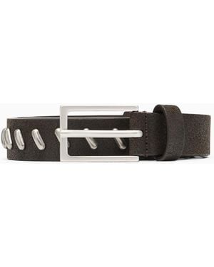 Emporio Armani Leather Belt With Pin Buckle - White