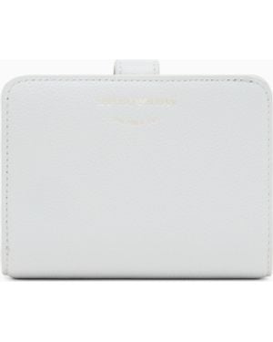 Emporio Armani Tumbled-Leather Bi-Fold Wallet - White