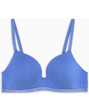 Emporio Armani Sujetador De Triángulo Con Relleno De Viscosa Essential Studs Asv - Azul