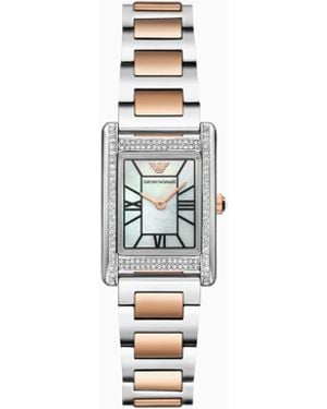 Emporio Armani Two-Hand Two-Tone Stainless Steel Watch - White