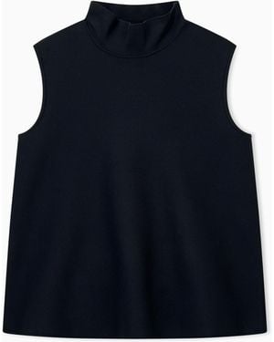 Emporio Armani Sleeveless Mock Neck Top - Blue