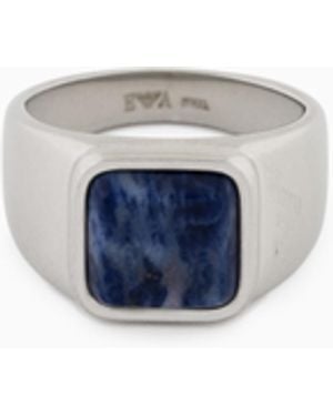 Emporio Armani Stainless Steel Ring - Blue