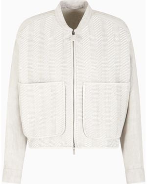 Emporio Armani Lamb Leather Jacket - White