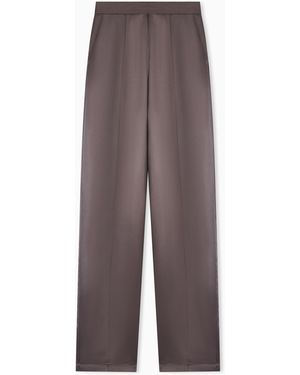 Emporio Armani Viscose Twill Trousers - Brown