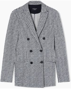 Emporio Armani Icon Double-Breasted Blazer - Grey