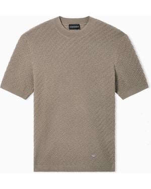 Emporio Armani Textured Virgin-Wool Jumper - Grey