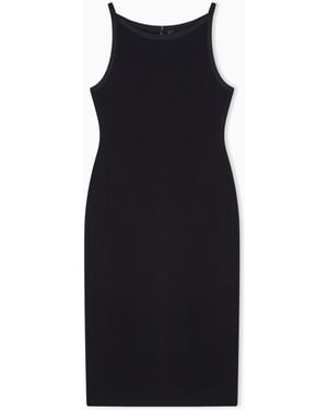 Emporio Armani Ottoman Jersey Sheath Dress - Black