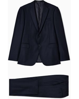 Emporio Armani Regular-Fit Single-Breasted Suit - Blue