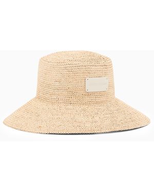 Emporio Armani Woven Raffia Fisherman's Hat - Natural