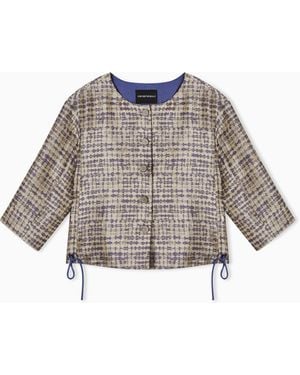 Emporio Armani Jacquard Jacket With Geometric Motif - Multicolour