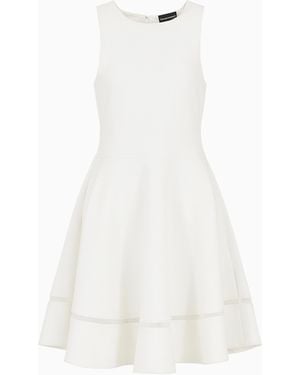 Emporio Armani Ottoman Jersey Flared Dress - White