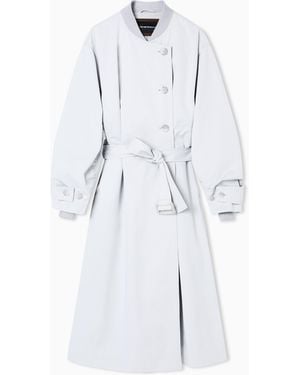 Emporio Armani Two-Piece Effect Trench Coat - White