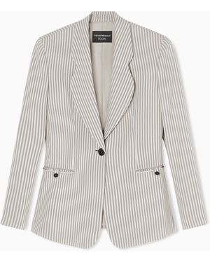 Emporio Armani Icon Single-Breasted Jacket - White