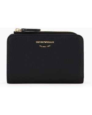 Emporio Armani Deer-Print Myea Wallet With Coin Purse - Black