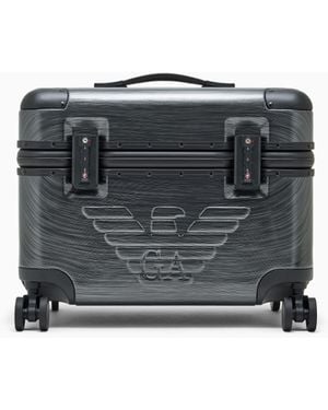 Emporio Armani Luggage Trolley With Handle And Wheels - Black
