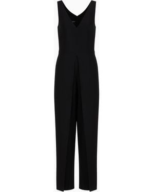 Emporio Armani V-Neck Jumpsuit - Black