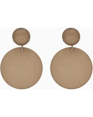 Emporio Armani Round, Flat Pendant Earrings Made Of Resin For An Exceptionally Lightweight Result - White