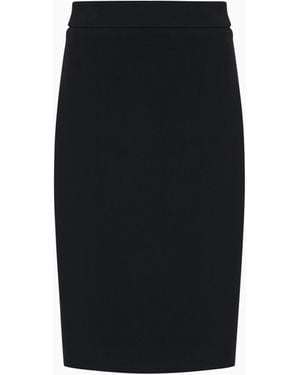 スカート EMPORIO ARMANI Woman Wrap-skirt Black EW000568AF12188 UC001 Precious stretch modal-blend long skirt | EA7
