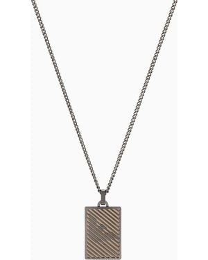 Emporio Armani Two-Tone Stainless Steel Dog Tag Necklace - Metallic