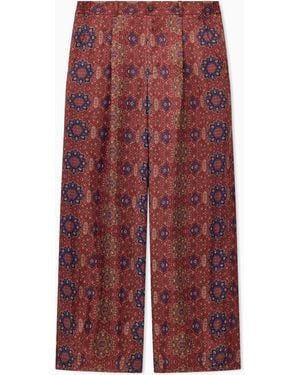 Emporio Armani Micro-Jacquard Trousers With Kilim-Effect Print - Blue