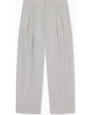 Emporio Armani Striped Trousers - White
