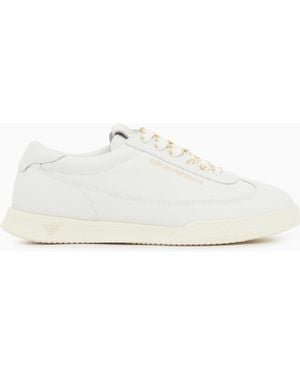 Emporio Armani Leather Trainers - White