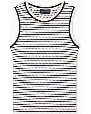 Emporio Armani Embossed-Effect Jacquard Jersey Top - Black