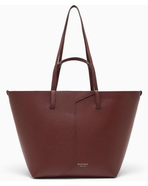 Emporio Armani 1981 Leather Shopper Bag - Red