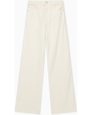 Emporio Armani Wide-Leg Five-Pocket Trousers - White