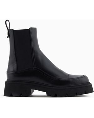 Emporio Armani Beatles-Boots Aus Leder - Schwarz