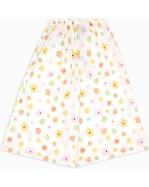 Emporio Armani Poplin Boy Shorts With An All-Over Print - White