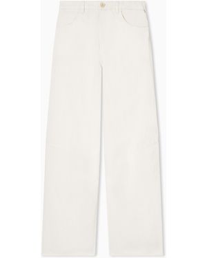 Emporio Armani J3F Garment-Dyed Linen And Lyocell Pants - White