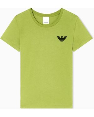 Emporio Armani Asv New York Capsule Collection Jersey T-Shirt With Oversized Print - Green