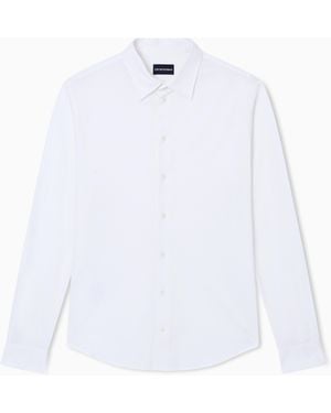 Emporio Armani Micro-Armure Fabric Shirt - White