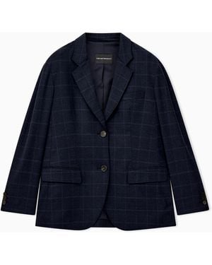 Emporio Armani Single-Breasted Blazer - Blue