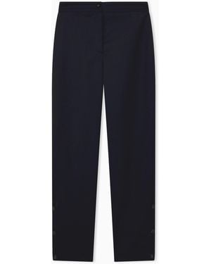 Emporio Armani Virgin Wool Blend Trousers Boteh Capsule - Blue