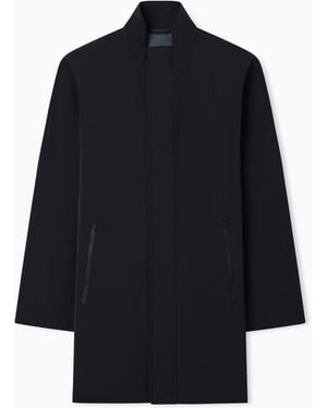 Emporio Armani Nylon Trench Coat With Heat-Taped Zips - Blue
