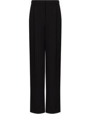 Emporio Armani Trousers With Pleats And A High Waist - Black