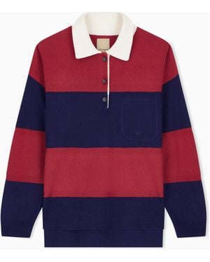 Emporio Armani Pullover Mit Polokragen, Boteh Sonderkollektion - Rot
