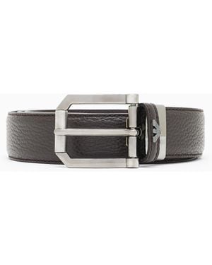 Emporio Armani Bull Leather Belt - White