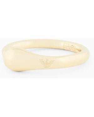 Emporio Armani Bandring Aus Goldfarbenem Messing - Weiß