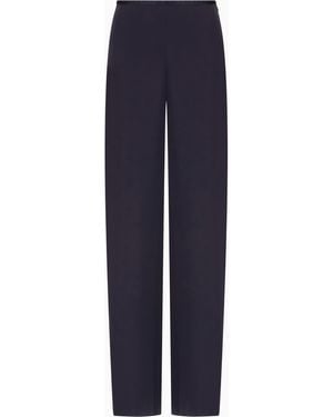 Emporio Armani Techno Cady Palazzo Pants - Blue