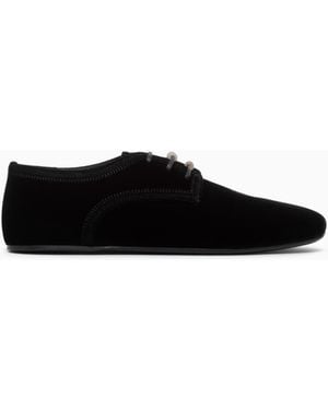 Emporio Armani Velvet Lace-Ups - White