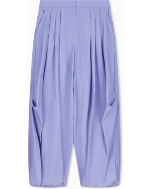 Emporio Armani Lightweight Nylon Wide-Leg Trousers - Purple
