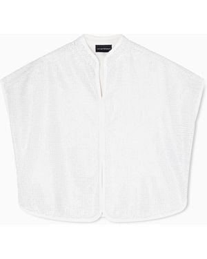 Emporio Armani Drill Top With All-Over Micro Studs - White