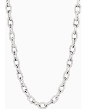 Emporio Armani Stainless Steel Id Necklace - White