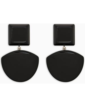 Emporio Armani Semi-Circle Pendant Earrings - Black